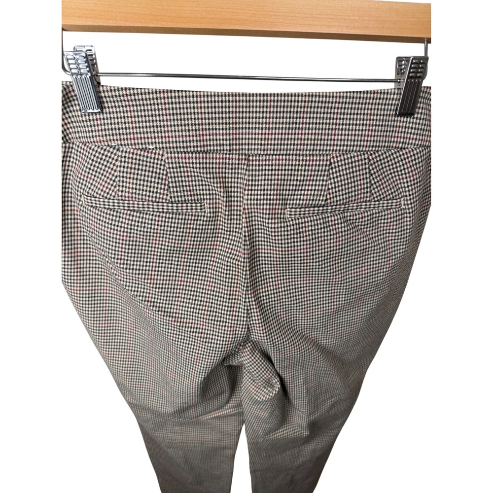 Talbots Chatham Ankle Pant 6 Plaid Check Side Zip Trousers Tan Red Preppy - Picture 6 of 9